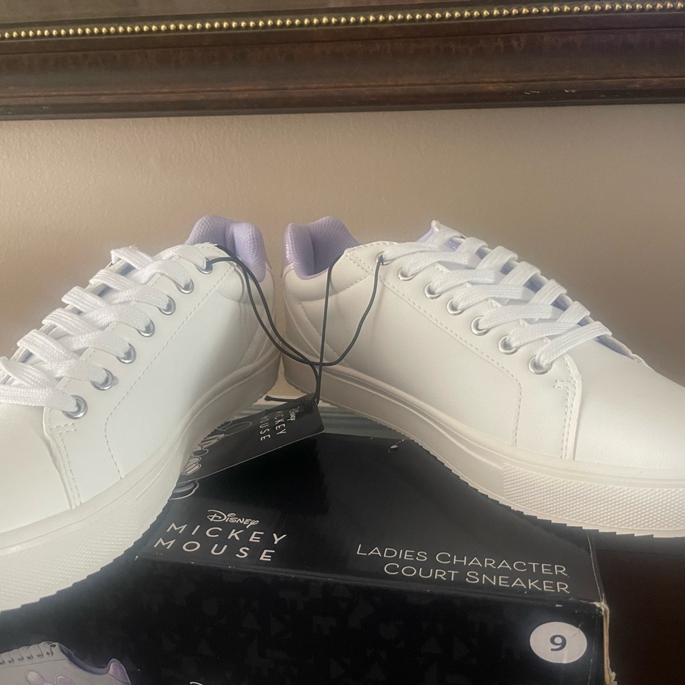 White and Purple Sneakers with Mickey Mouse Design - Picture 6 of 6